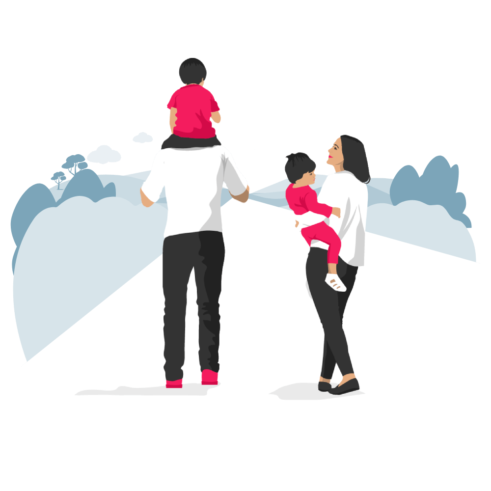 family-walking-background