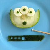 cucumber being decorated