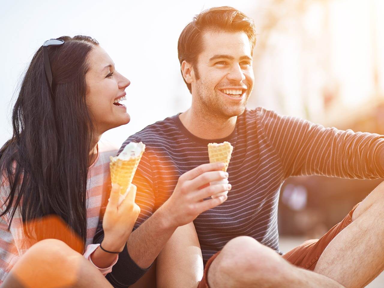couple eating icecream