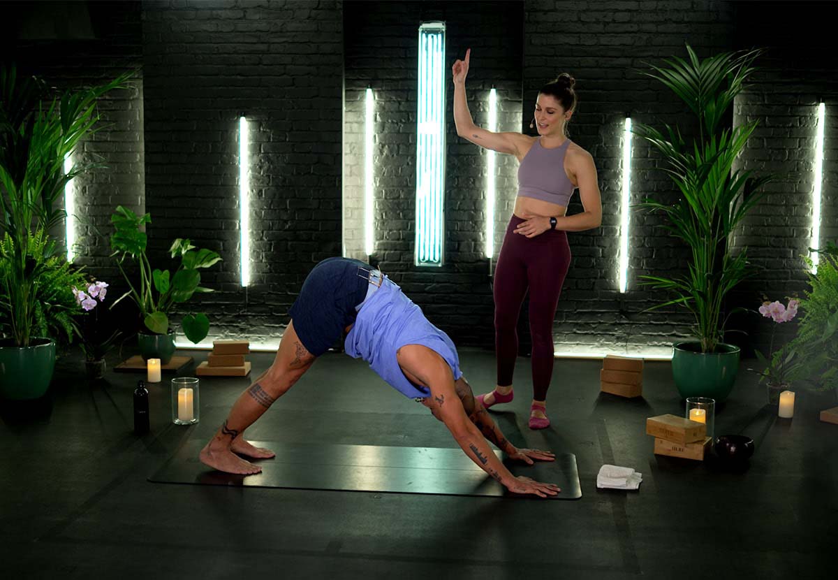 Decorative image of a yoga instructor and demonstrator  