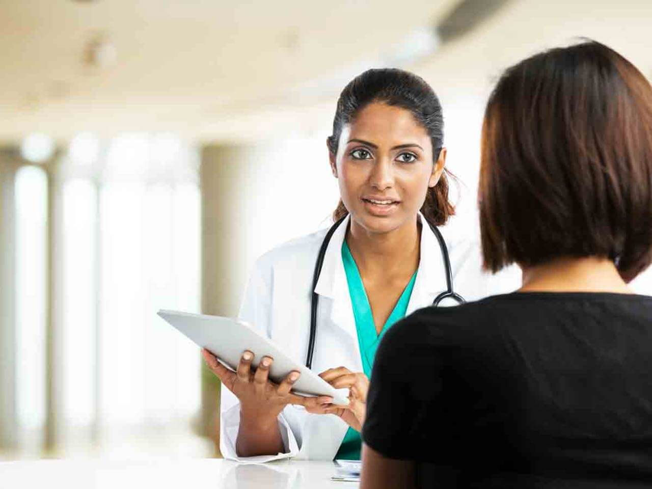 doctor talking to patient
