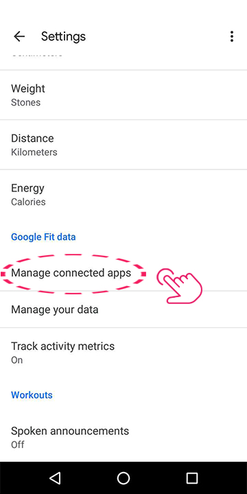 Check if third party apps are connected to Google Fit