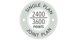 2400 points for single plan holders, 3600 points for joint plan holders for platinum status