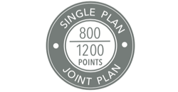 800 points for single plan holders, 1200 points for joint plan holders for silver status