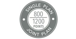 800 points for single plan holders, 1200 points for joint plan holders for silver status