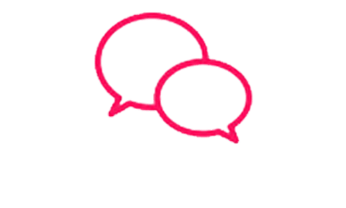 Two pink speech bubbles 