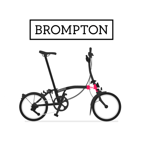 Brompton logo and dual-branded C Line bike