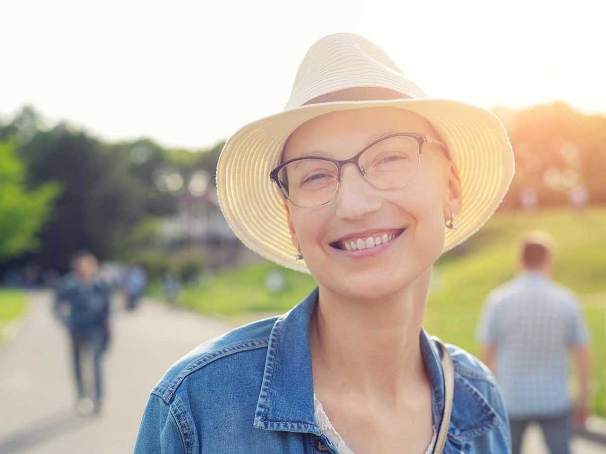 Woman smiling in the sun