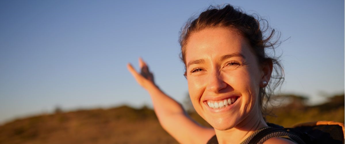 woman smiling physical activity mental health