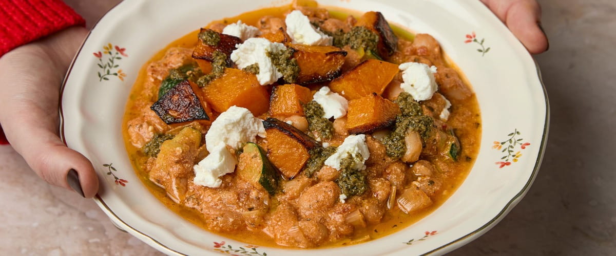 Goats cheese and squash stew