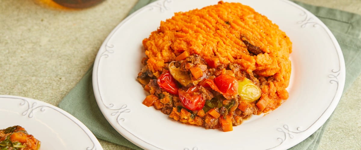 Shepherds pie with sweet potato mash