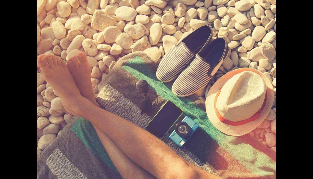 relaxing on the beach