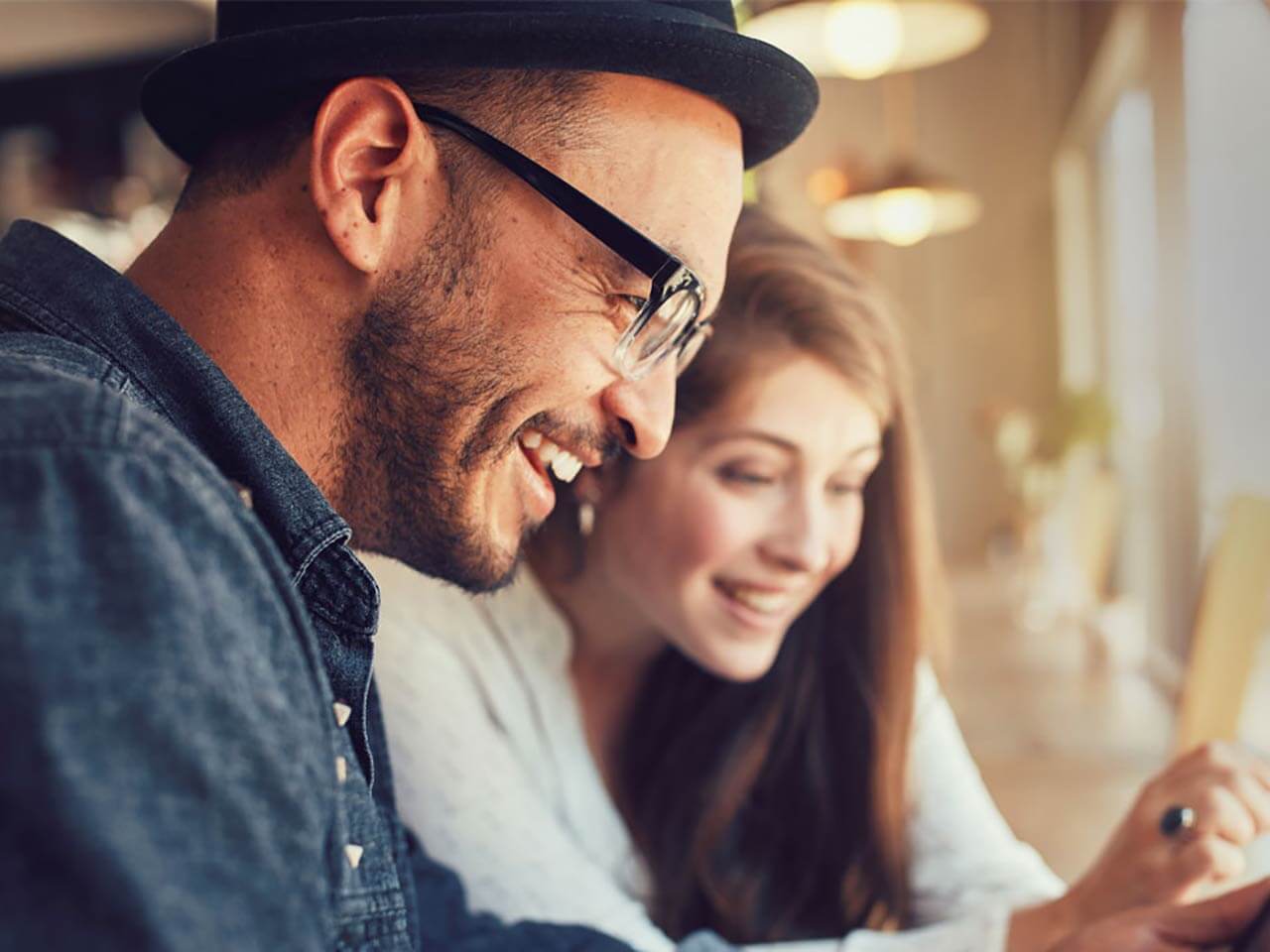 couple smiling