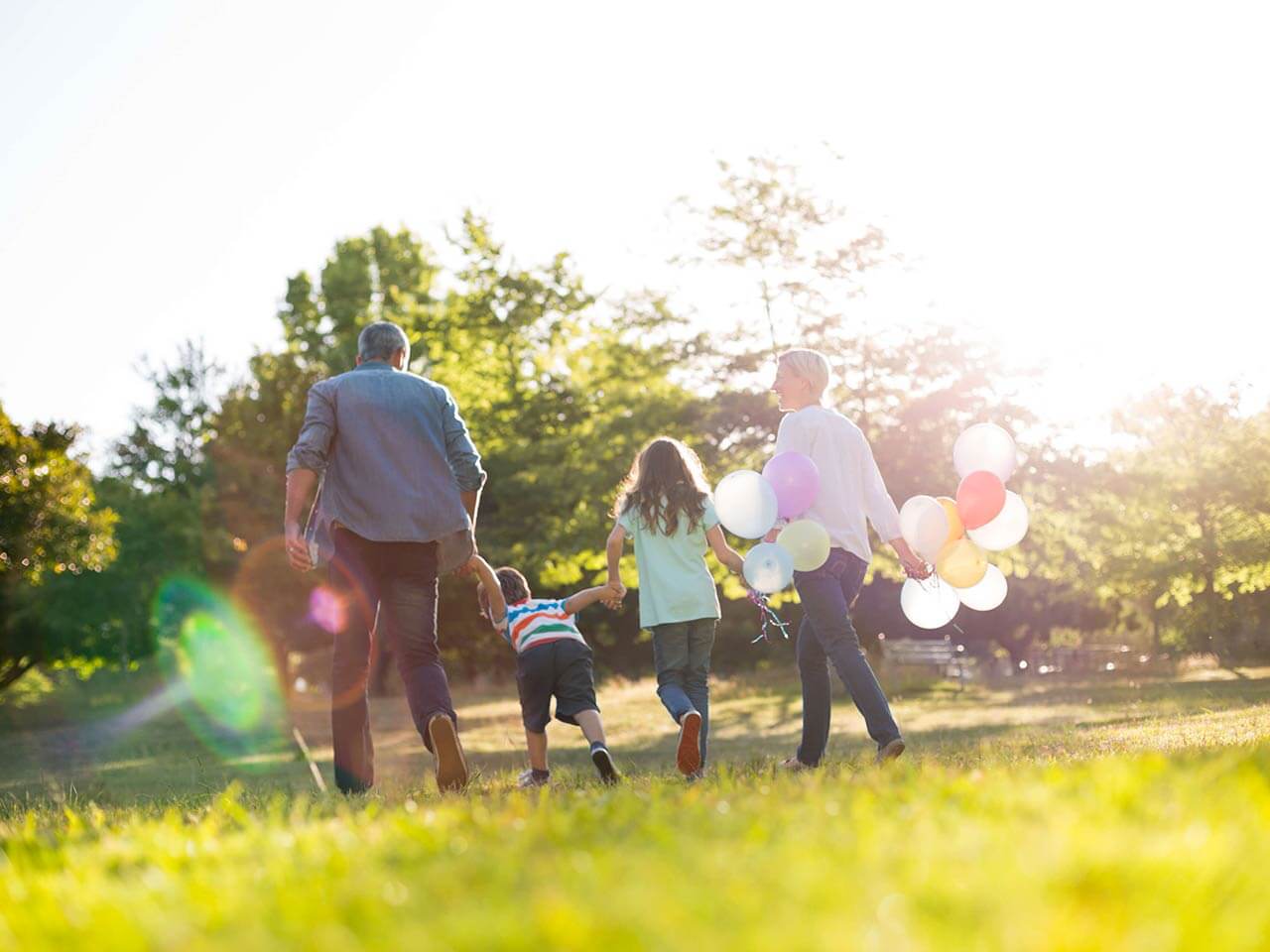 family walking together holding hands