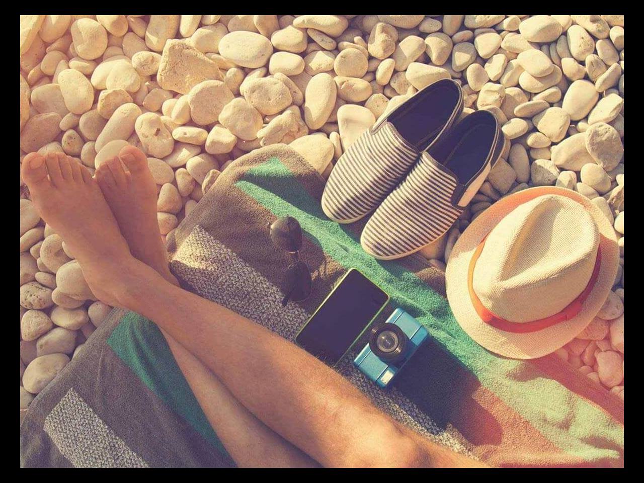 relaxing on the beach