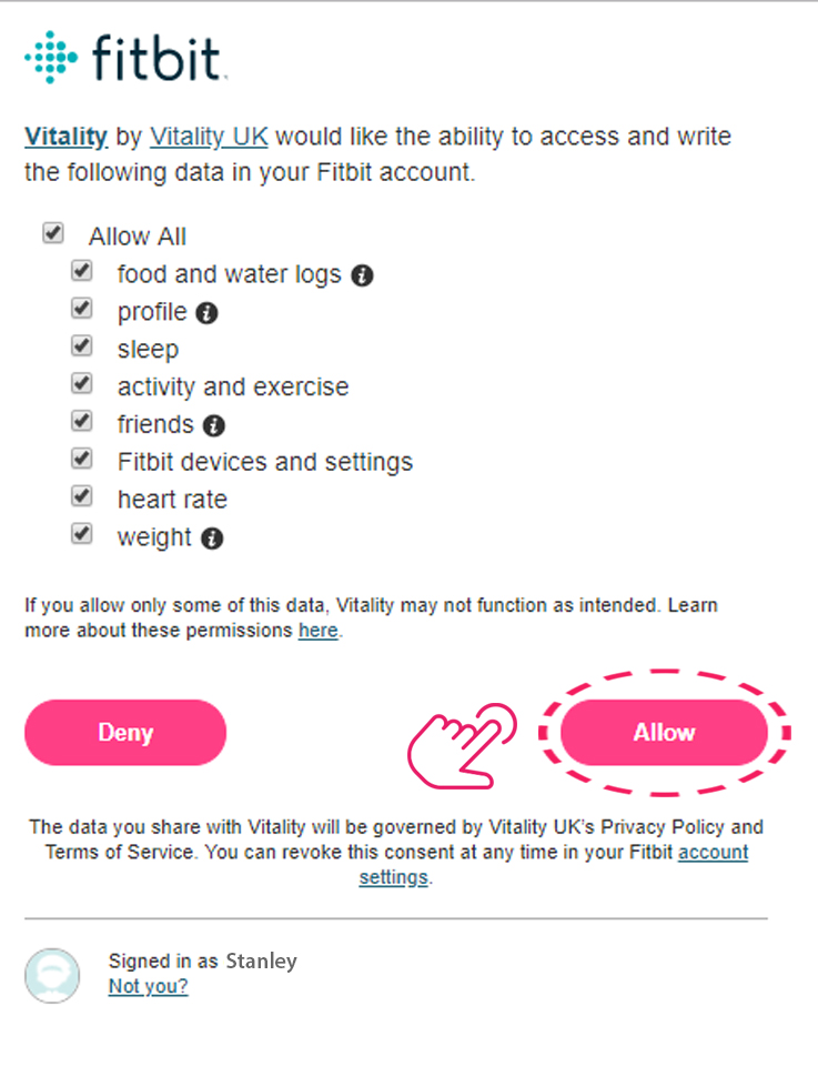 Sign in to your Fitbit account