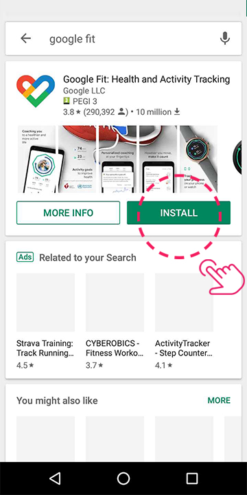 Download Google Fit from the play store