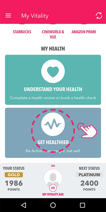 Tap 'Get healthier'