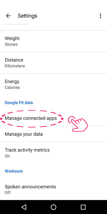 Tap ' Manage connect apps'