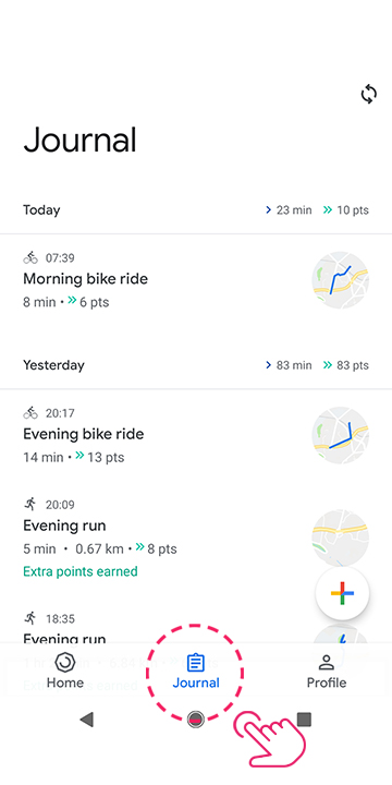 Tap 'Journal'