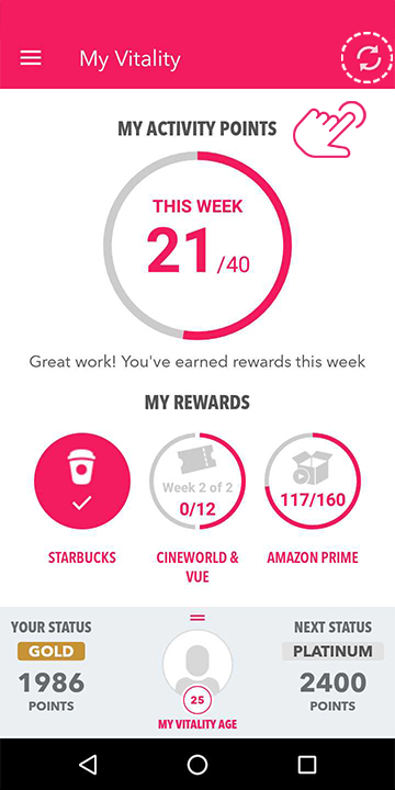 Sync data to the Vitality Member app