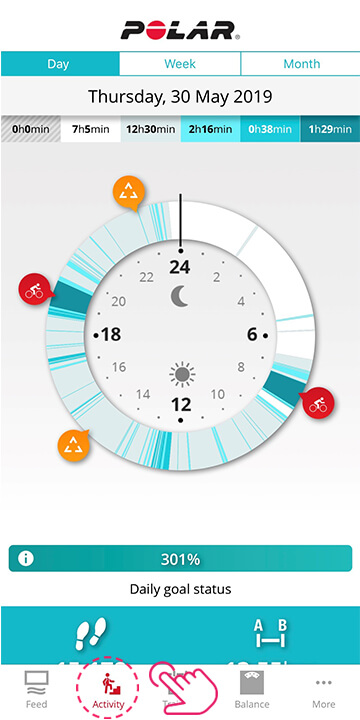Check the app for recent activity history