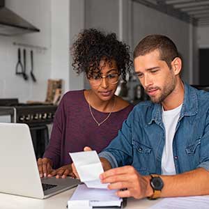 Couple researching